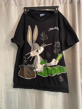 Looney Tunes x Shoe Palace Bugs Bunny Money Graphic T Shirt Mens Large Black